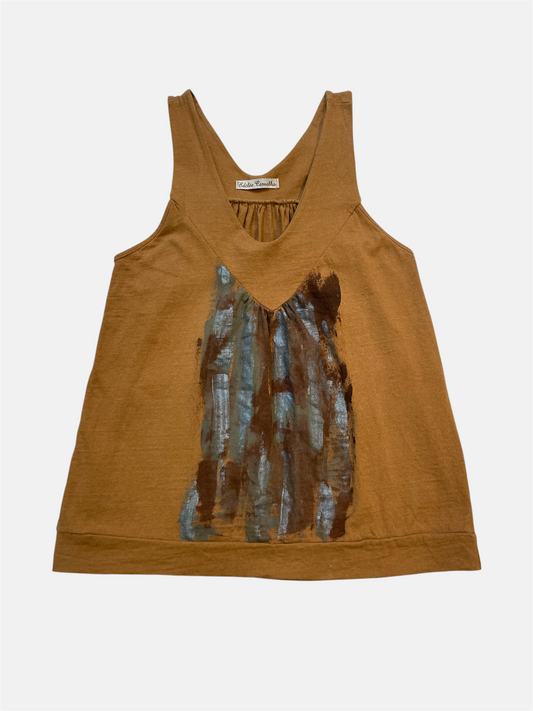 Brown printed top
