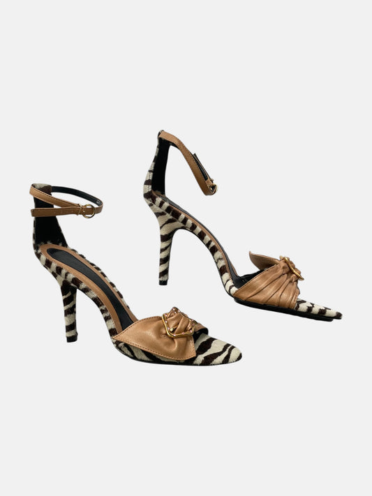 Zebra pony hair high heels