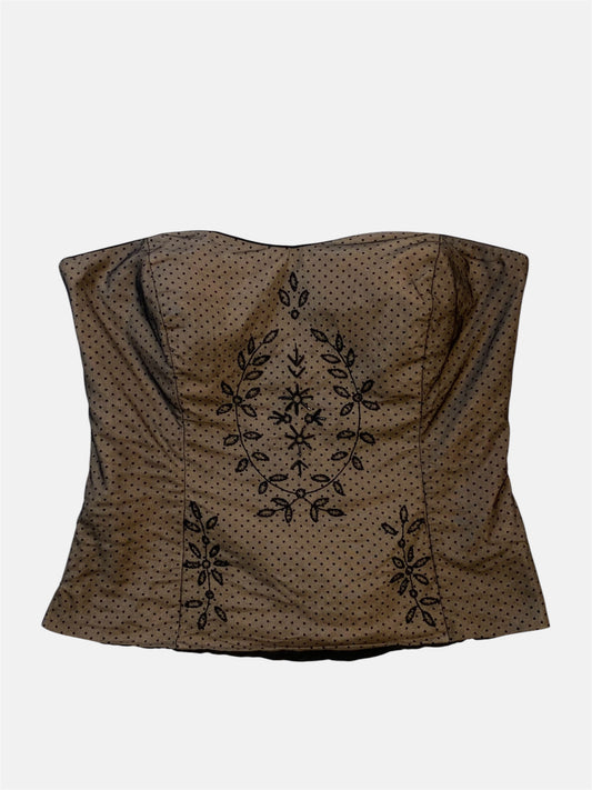 Spotted silk corset