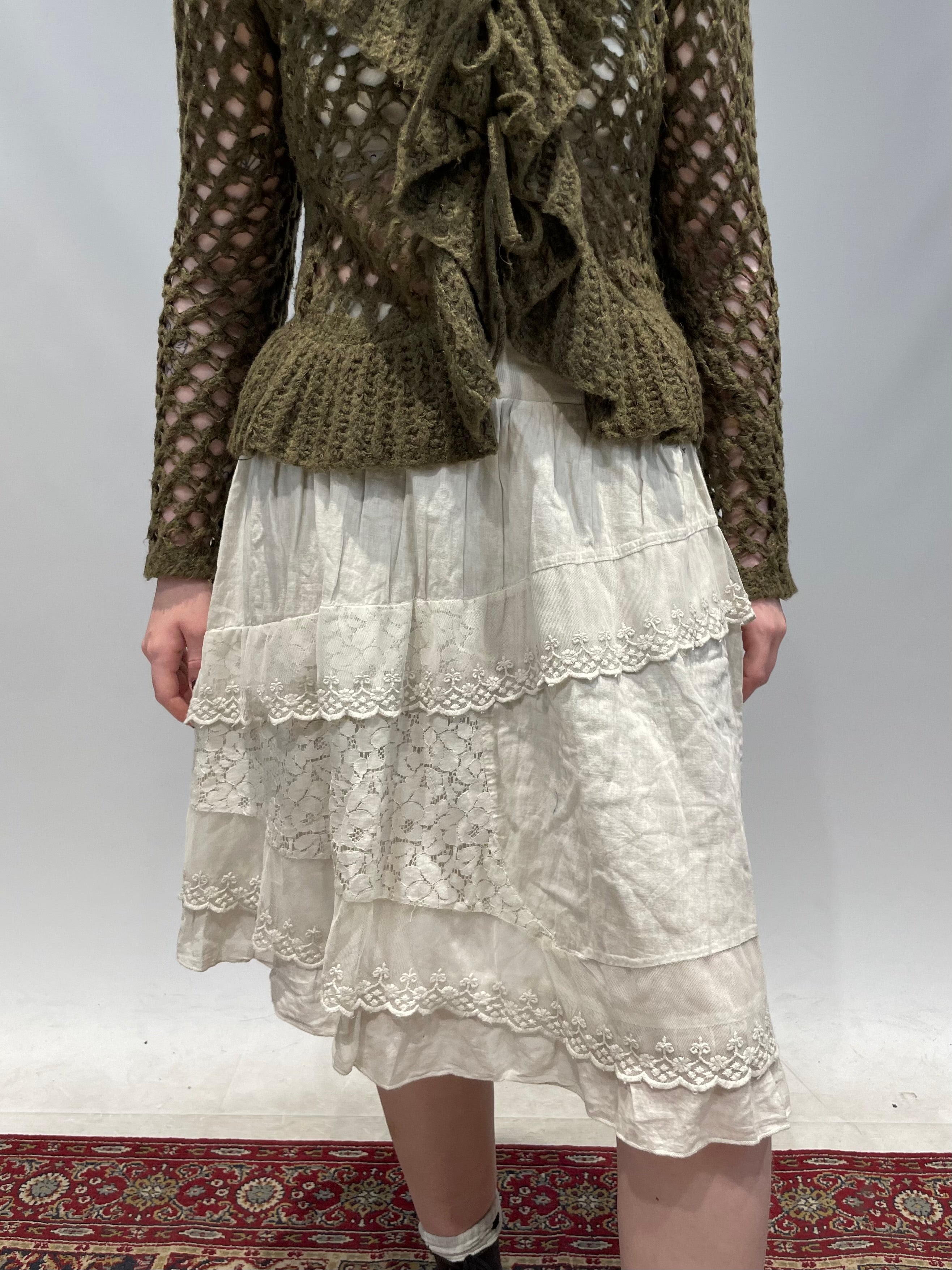 Luonnonvalkoinen puuvillahame