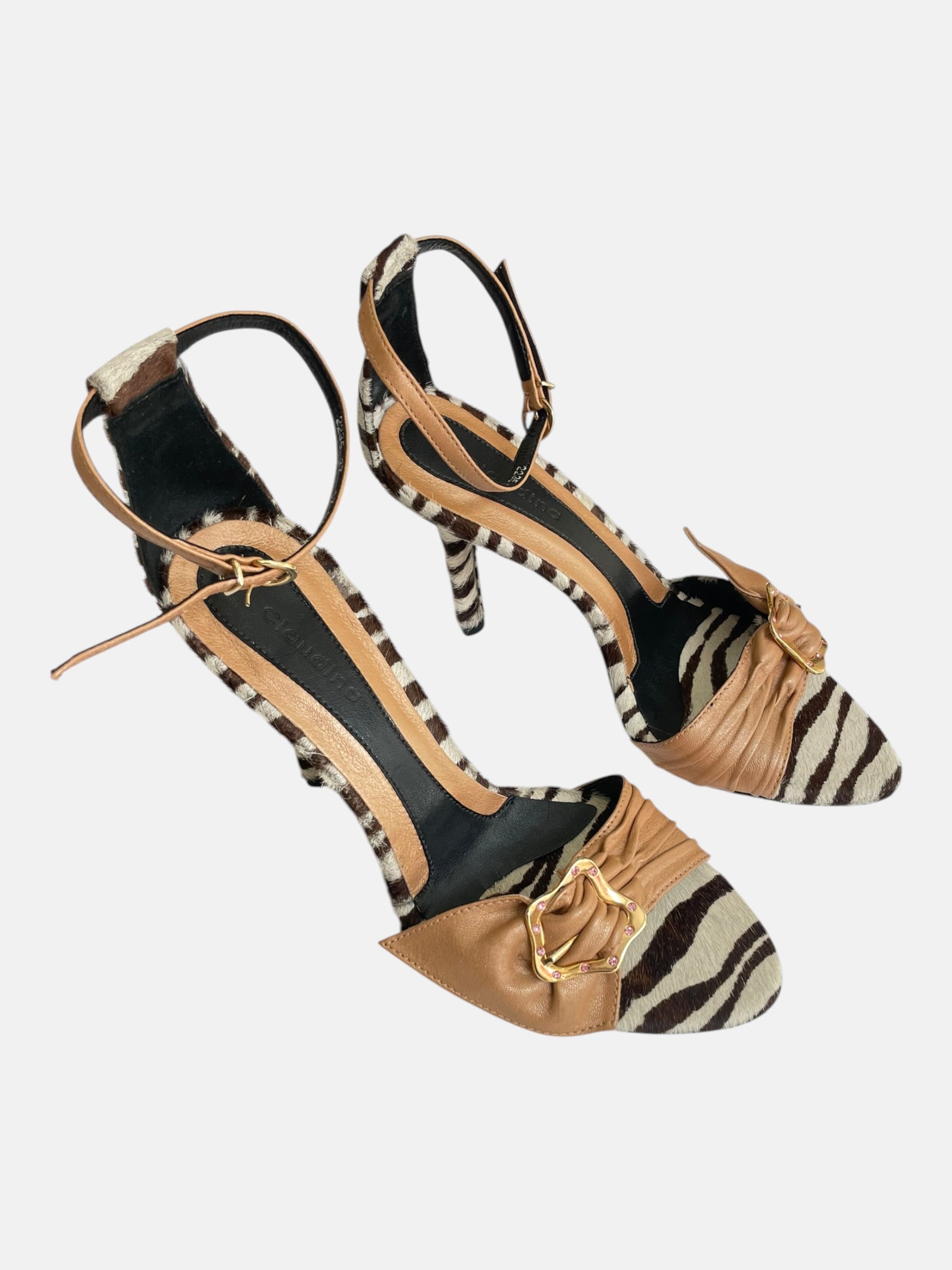 Zebra pony hair high heels