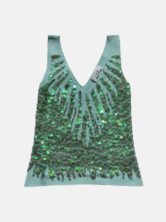 Blue sequin top