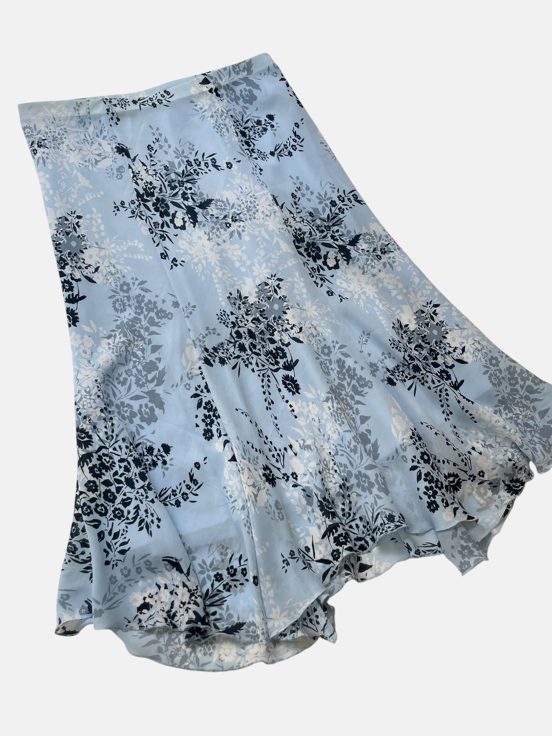 Blue floral skirt