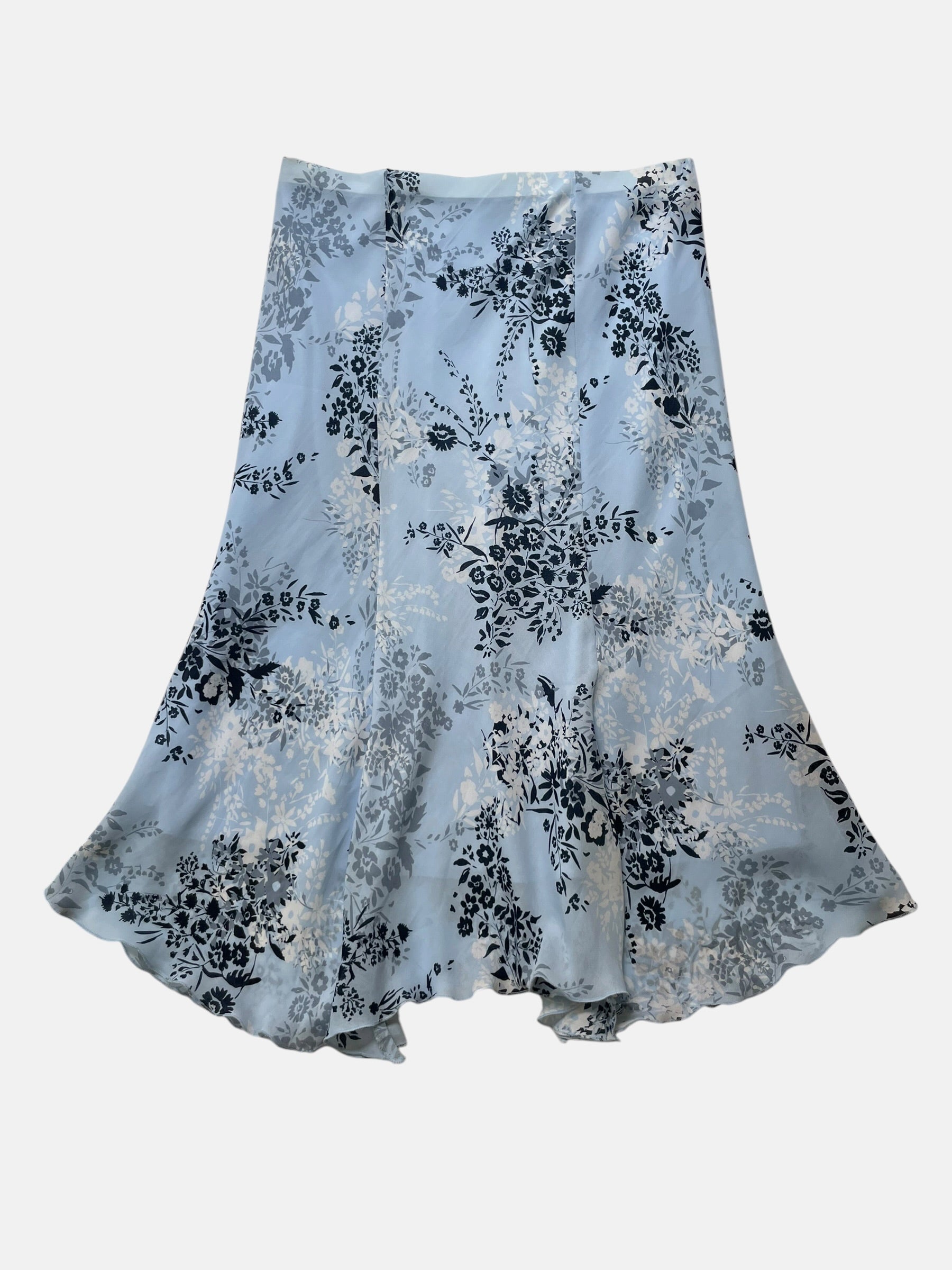 Blue floral skirt