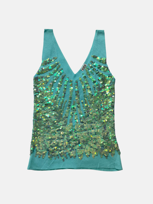 Turquoise sequin top