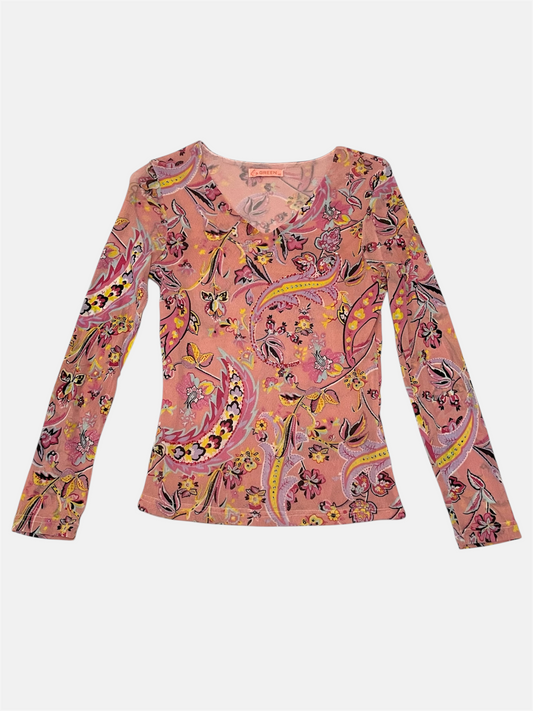 Patterned mesh blouse
