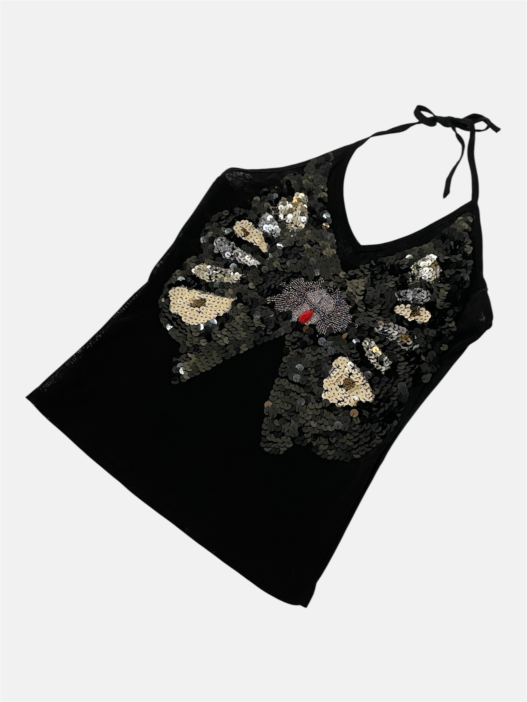 Paljetti halterneck-toppi