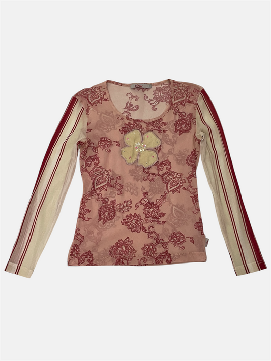 Pink patterned blouse