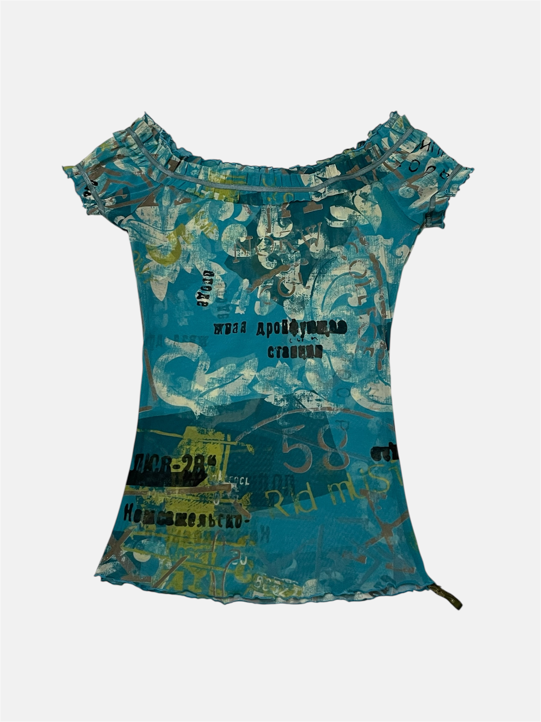 Graphic mesh T-shirt