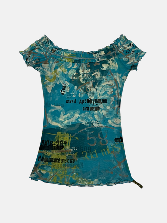 Graphic mesh T-shirt